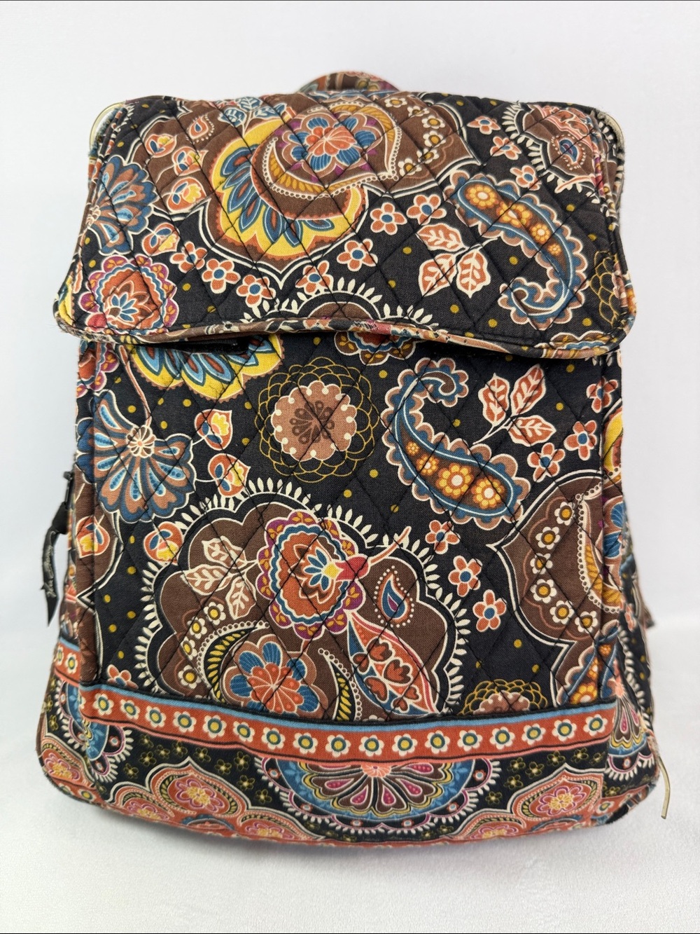 Vintage Vera Bradley Kensington Quilted Brown Paisley Backpack